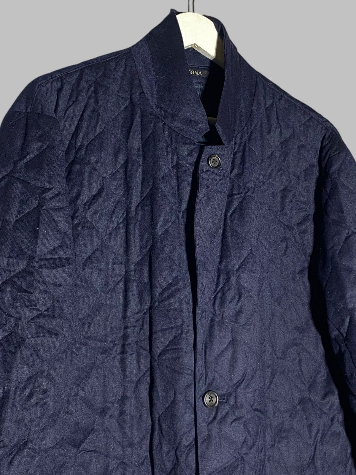 Z Zegna 🔥 ZEGNA WOOL V-NECK QUILTED PADDED JACKET ITALY CLASSIC FIT Size US XL / EU 56 / 4 - 5 Thumbnail