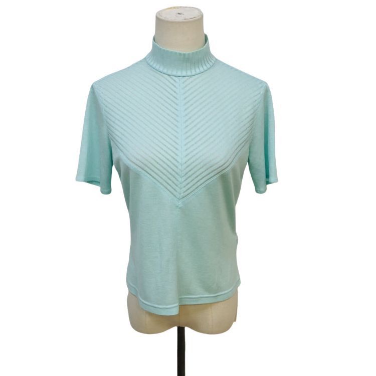Dior Christian Dior Chevron Mock Neck Top Size S Size S / US 4 / IT 40 - 1 Thumbnail