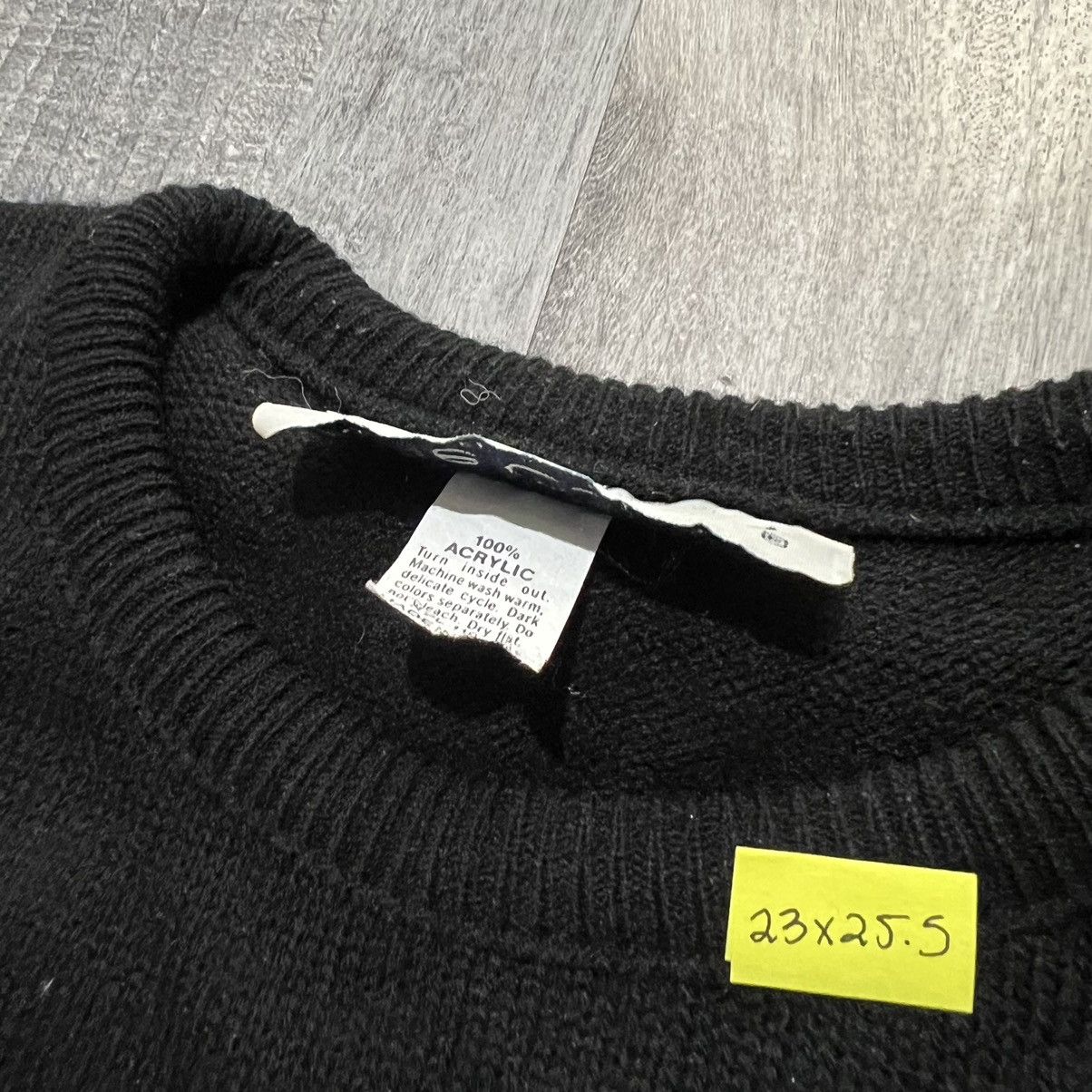 Vintage VTG Kate Collins Black Grey Striped USA Knit Stripe Sweater Size L / US 10 / IT 46 - 5 Thumbnail