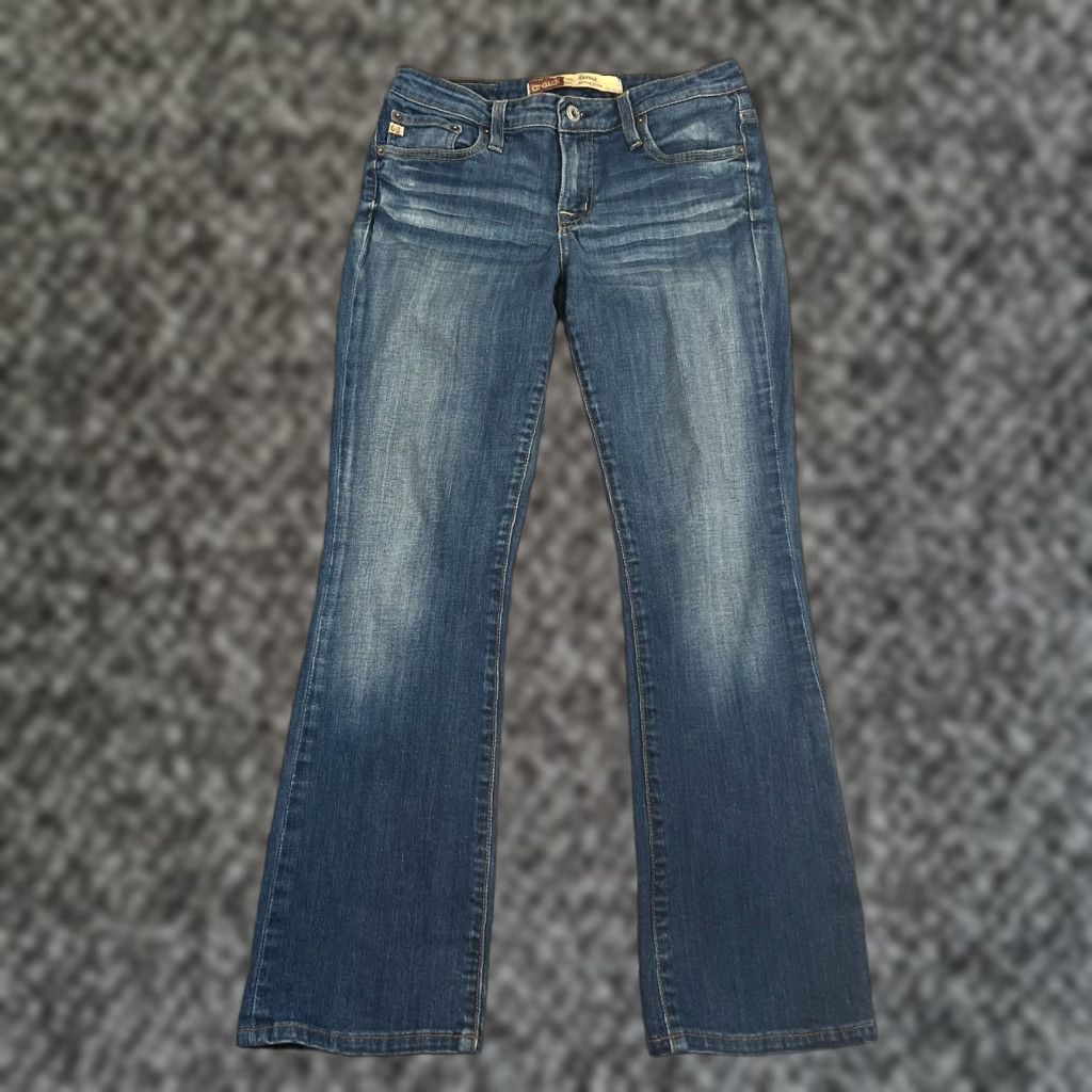 Vintage VINTAGE BIG STAR Women’s Skinny Flare Jeans Size 28 Medium Wash Blue Embroidered Stars Size 28" / US 6 / IT 42 - 1 Thumbnail