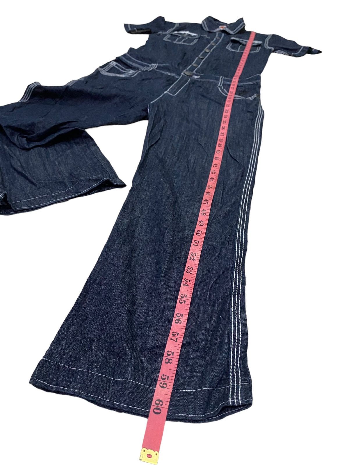 Japanese Brand 💥Vtg Japanese Brand Back Star Overalls Denim Size 34" / US 12 / IT 48 - 3 Thumbnail