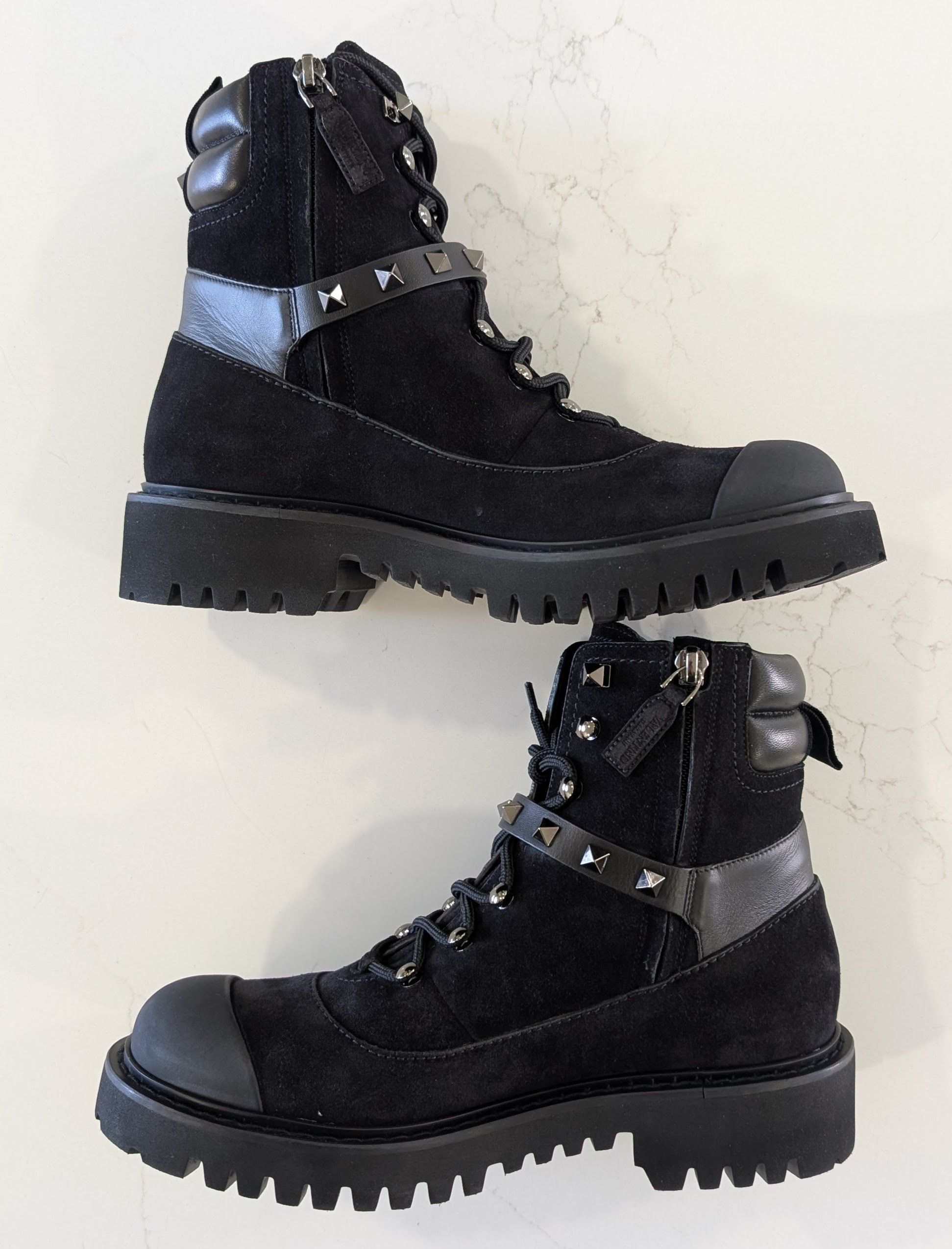 Valentino Valentino Garavani Rockstud Suede Combat Boots EU 36.5 Size US 6.5 / IT 36.5 - 12 Thumbnail