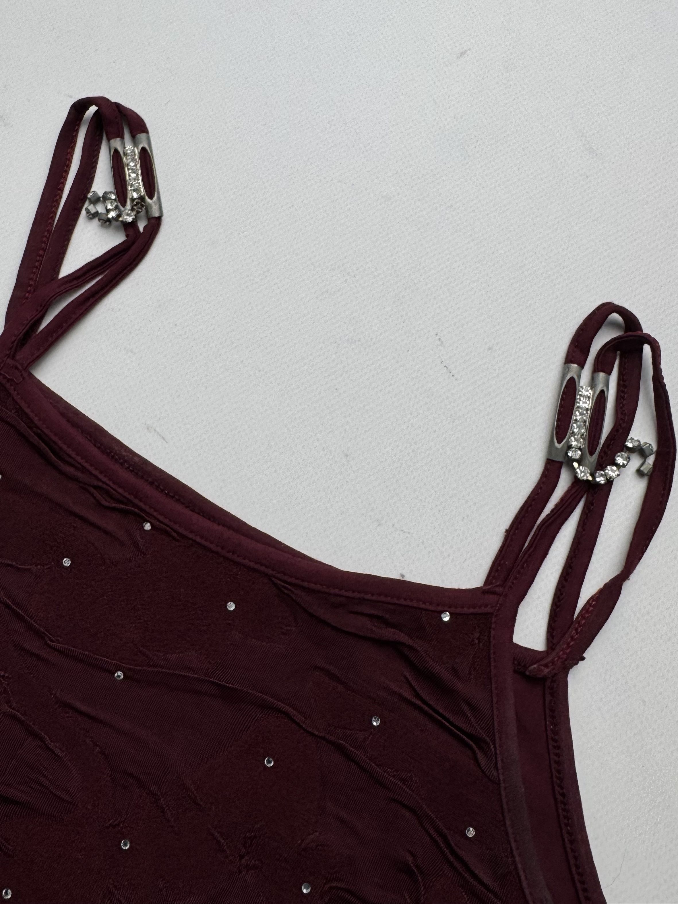 Vintage Vintage Cami Top Rhinestone Straps Sleeveless Tank E2 Size XS / US 0-2 / IT 36-38 - 5 Thumbnail