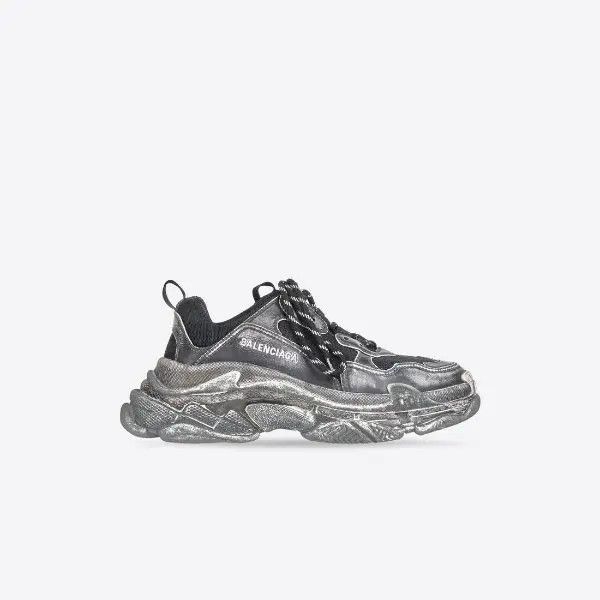 image of Balenciaga O1In1G1223 Triple S Faded Sneaker In Black, Women's (Size 4)