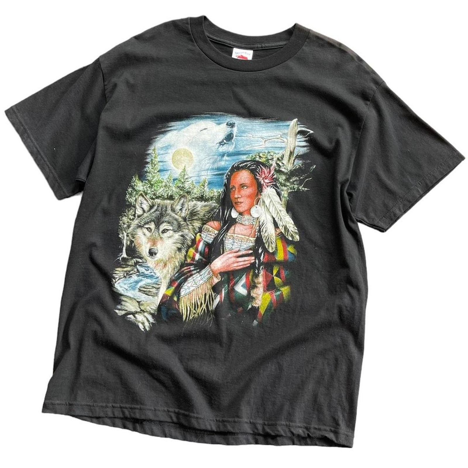 Vintage vintage native wolf nature shirt Size US L / EU 52-54 / 3 - 1 Thumbnail