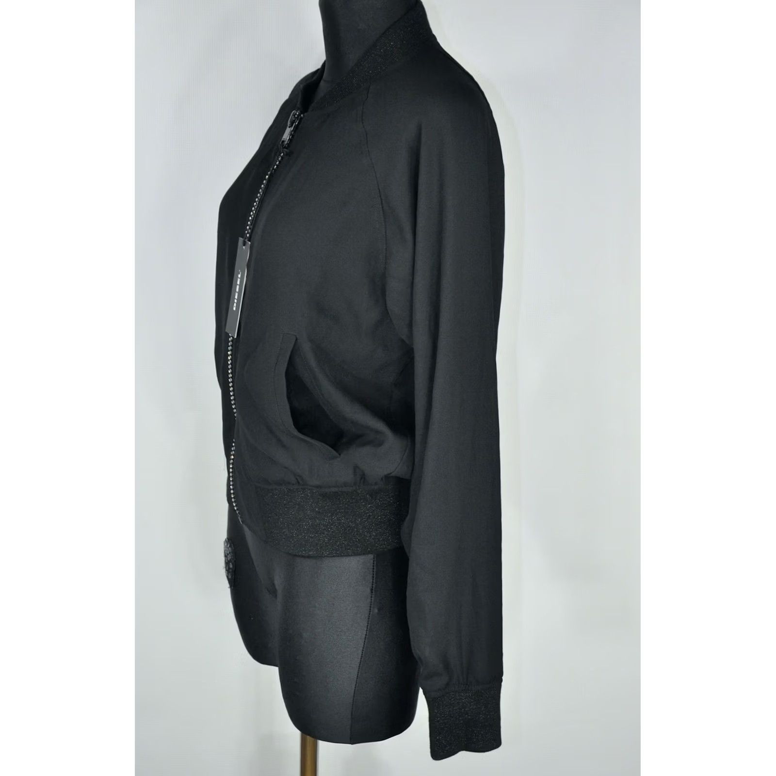 Diesel Diesel G-ABSOL-L Jacket Women M Black Polyester Zip Bomber Casual Size M / US 6-8 / IT 42-44 - 3 Thumbnail