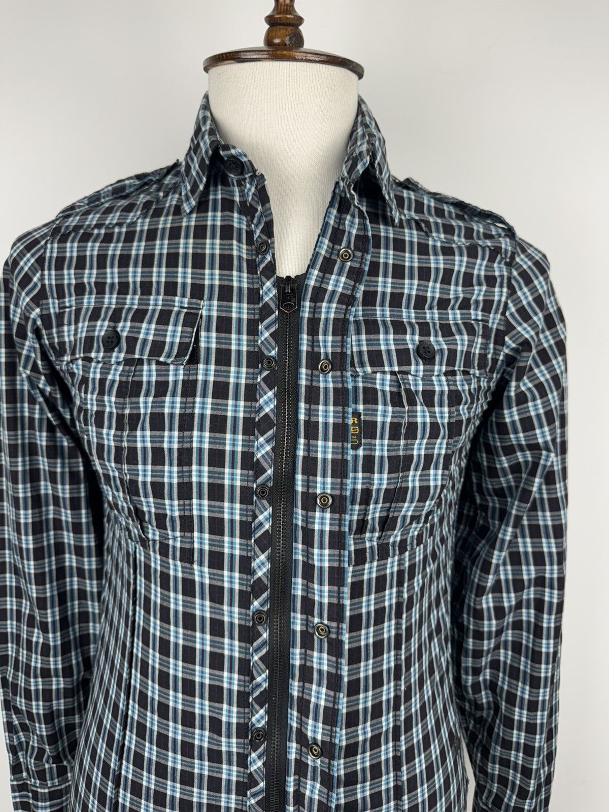 G-Star × Vintage Men’s Vintage G-Star Raw New Gould Check Long Sleeve Shirt Size US S / EU 44-46 / 1 - 5 Thumbnail