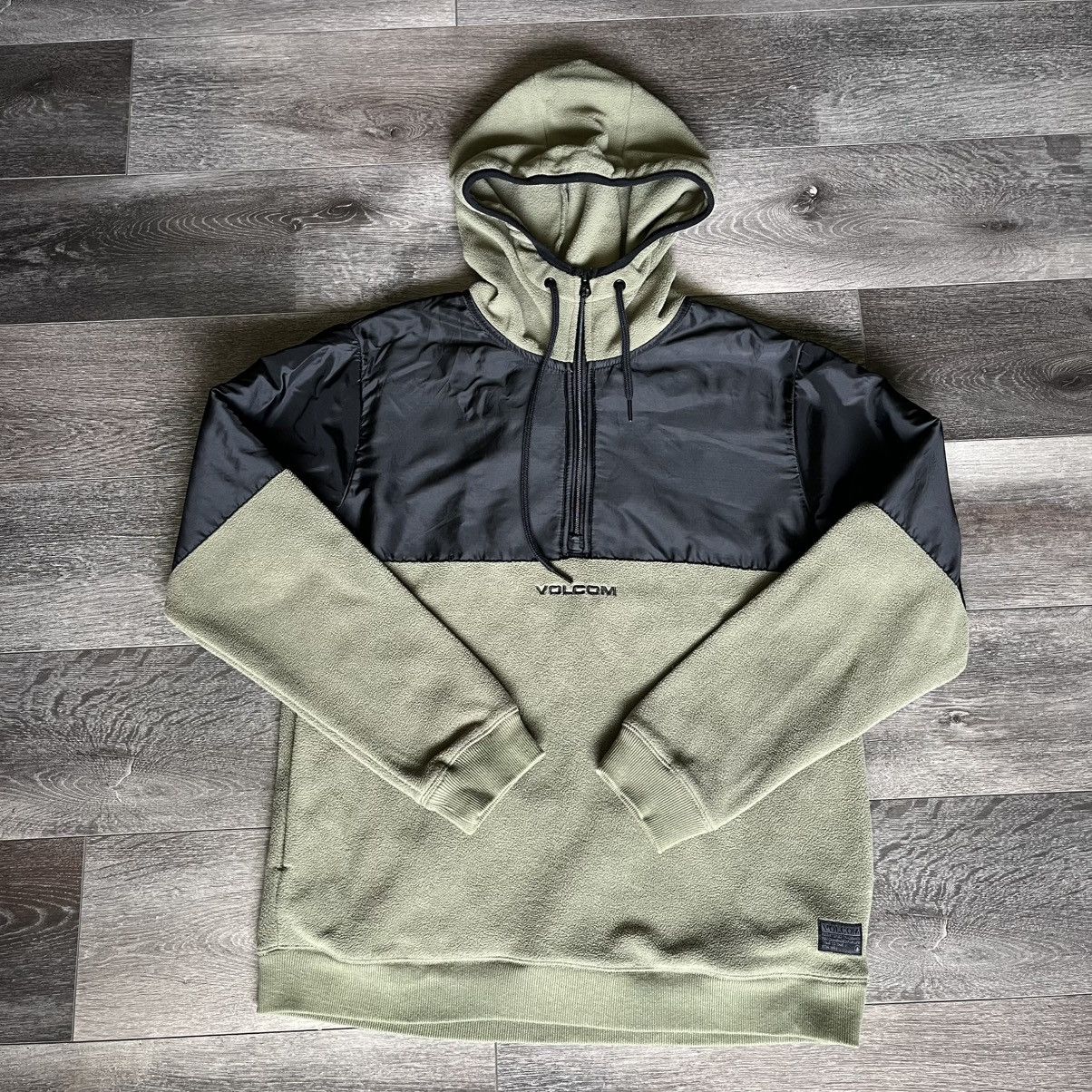 Volcom Vintage Volcom Skateboards 1/2 Half Zip Fleece Hooded Jacket Size US S / EU 44-46 / 1 - 1 Thumbnail