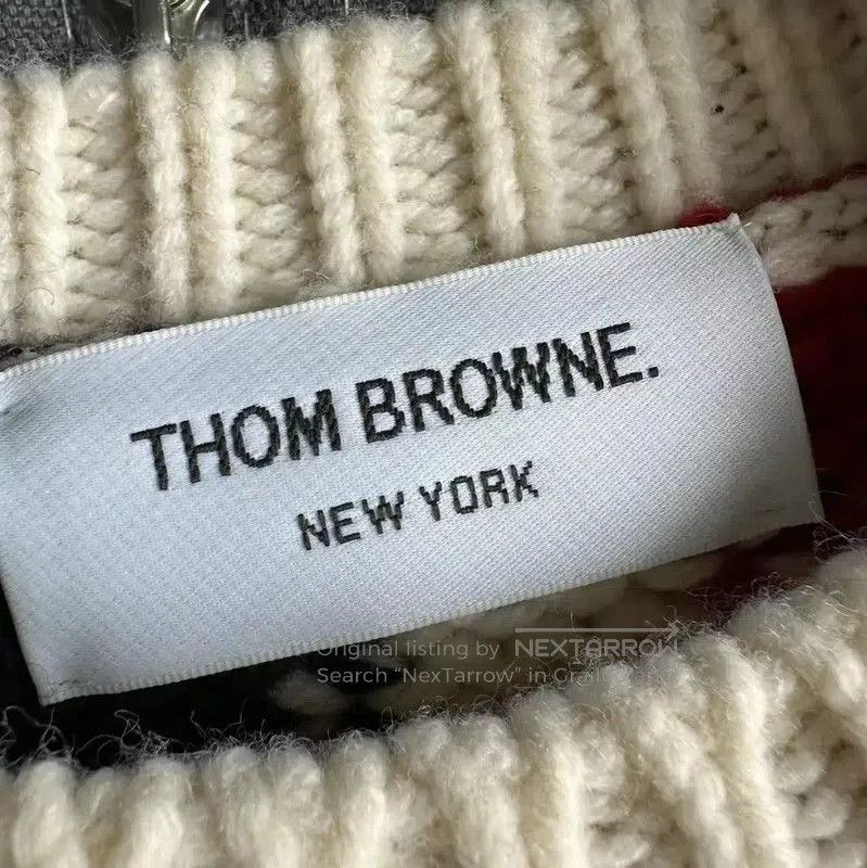 Thom Browne Thom Browne Beige Wool Women's Sweater . Size L / US 10 / IT 46 - 3 Thumbnail