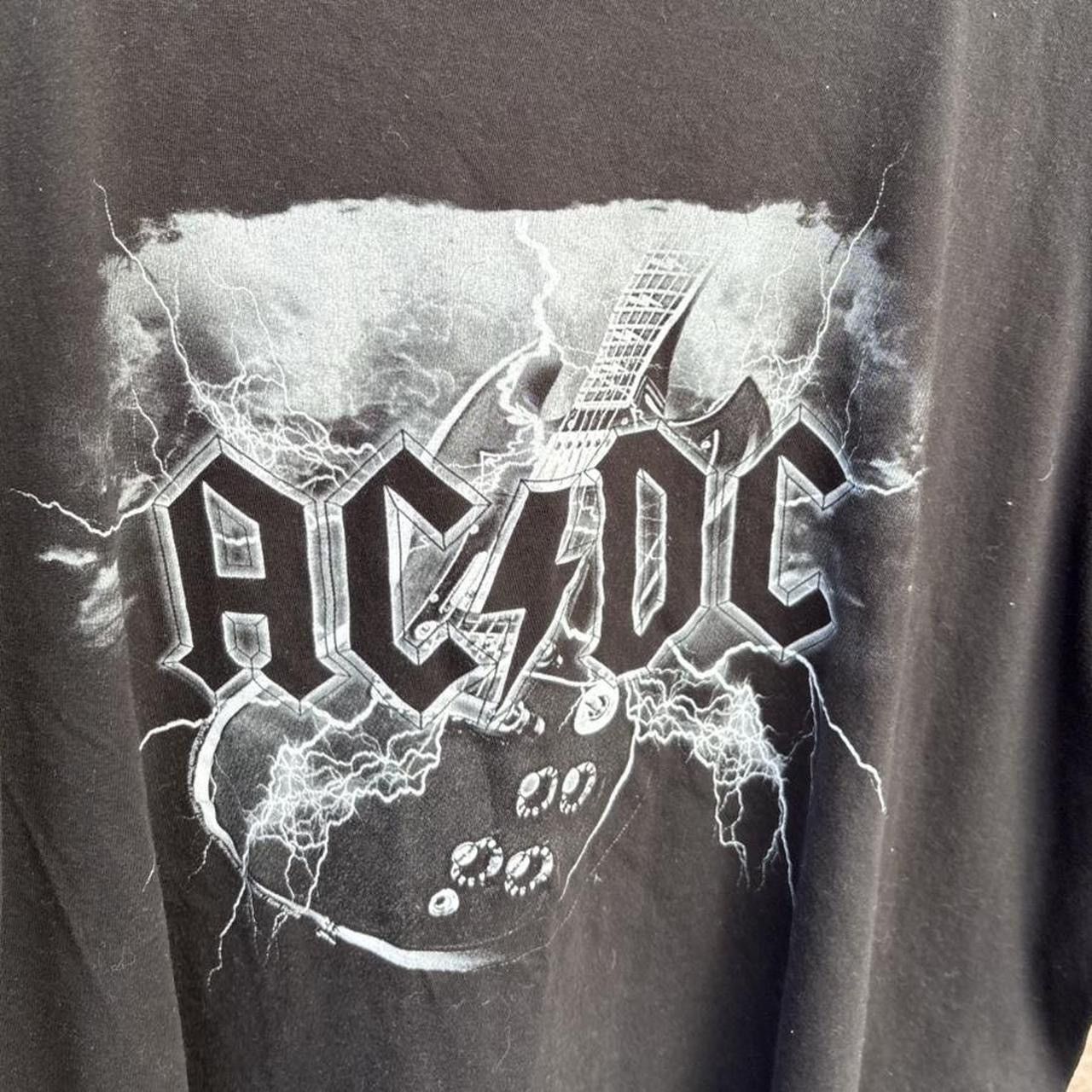 AC/DC Early 2000s Liquid Blue AC/DC Thunder Guitar Black T-Shirt Size US XL / EU 56 / 4 - 2 Thumbnail