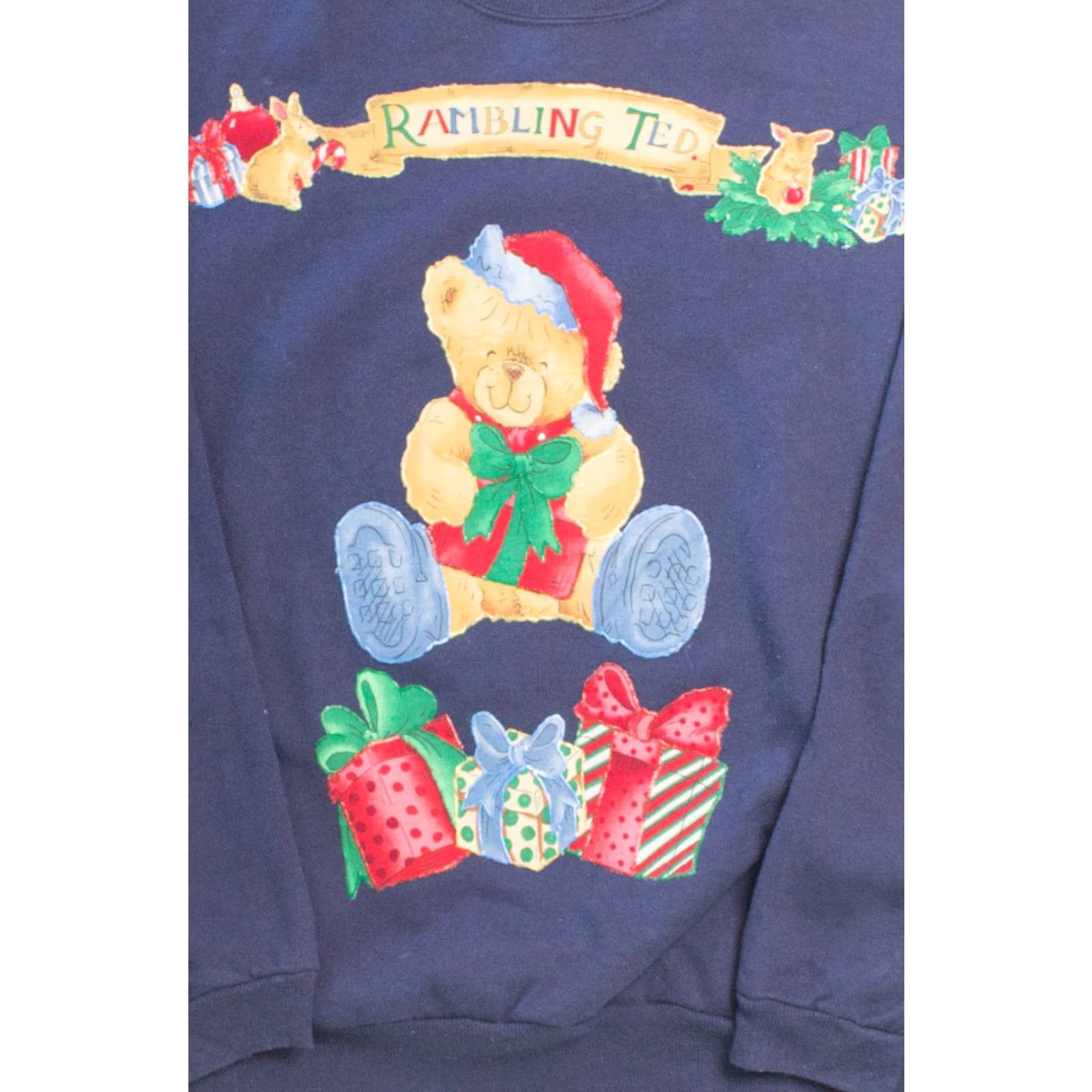 Vintage VINTAGE Bear Ugly Christmas Sweatshirt 55599 Blue Adult Large Cotton / Polyester Christmas Bears 1990s Men Women Fits Like XL/LG Size L / US 10 / IT 46 - 2 Thumbnail
