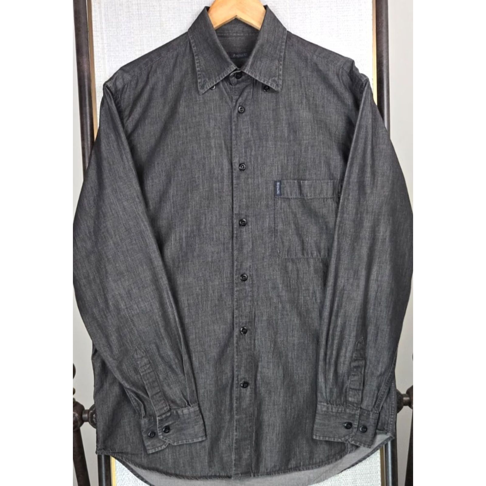 Ermenegildo Zegna ERMENEGILDO ZEGNA SPORT Mens Cotton Chambray Long Sleeve Sport Shirt Medium Size US M / EU 48-50 / 2 - 4 Thumbnail
