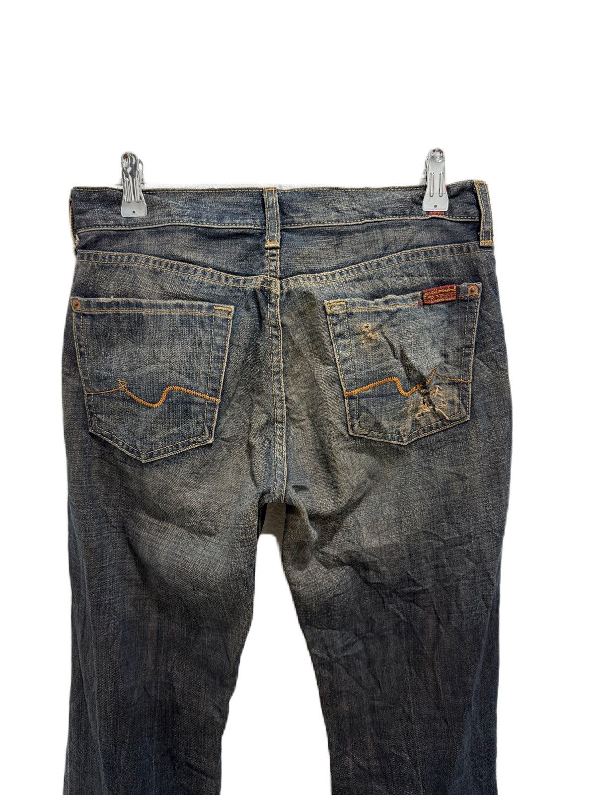 7 For All Mankind × The Great China Wall Flare Denim 7 For All Mankind Distress Style Made in USA Size US 31 - 6 Thumbnail