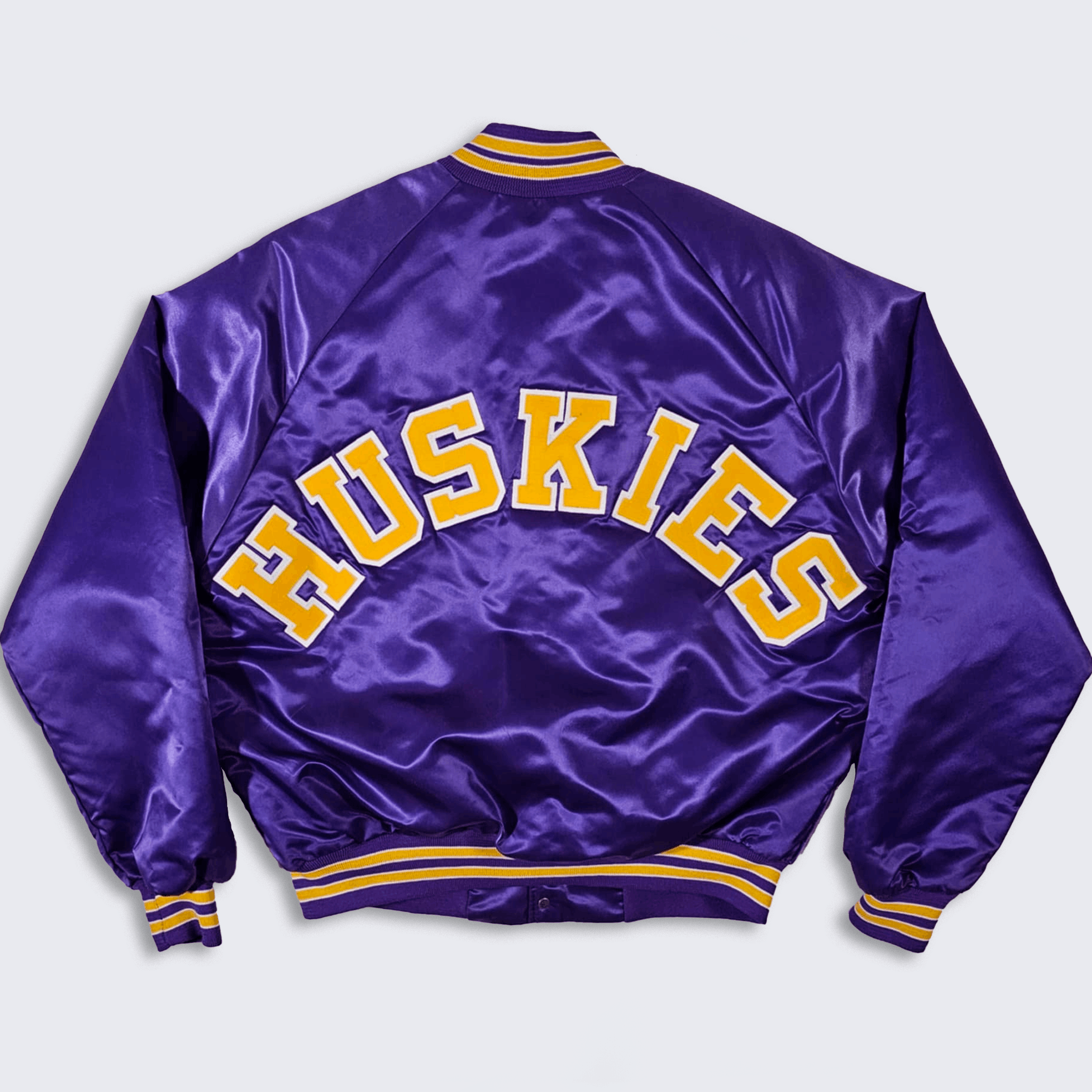 Washington Huskies Vintage 80s Chalk Line Bomber Jacket