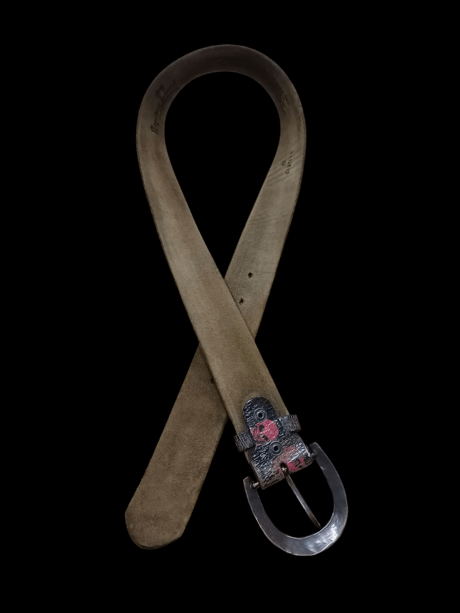 Designer × Genuine Leather Leather Island Designed By Bill Lavin Skull Print Belts Size ONE SIZE - 8 Thumbnail