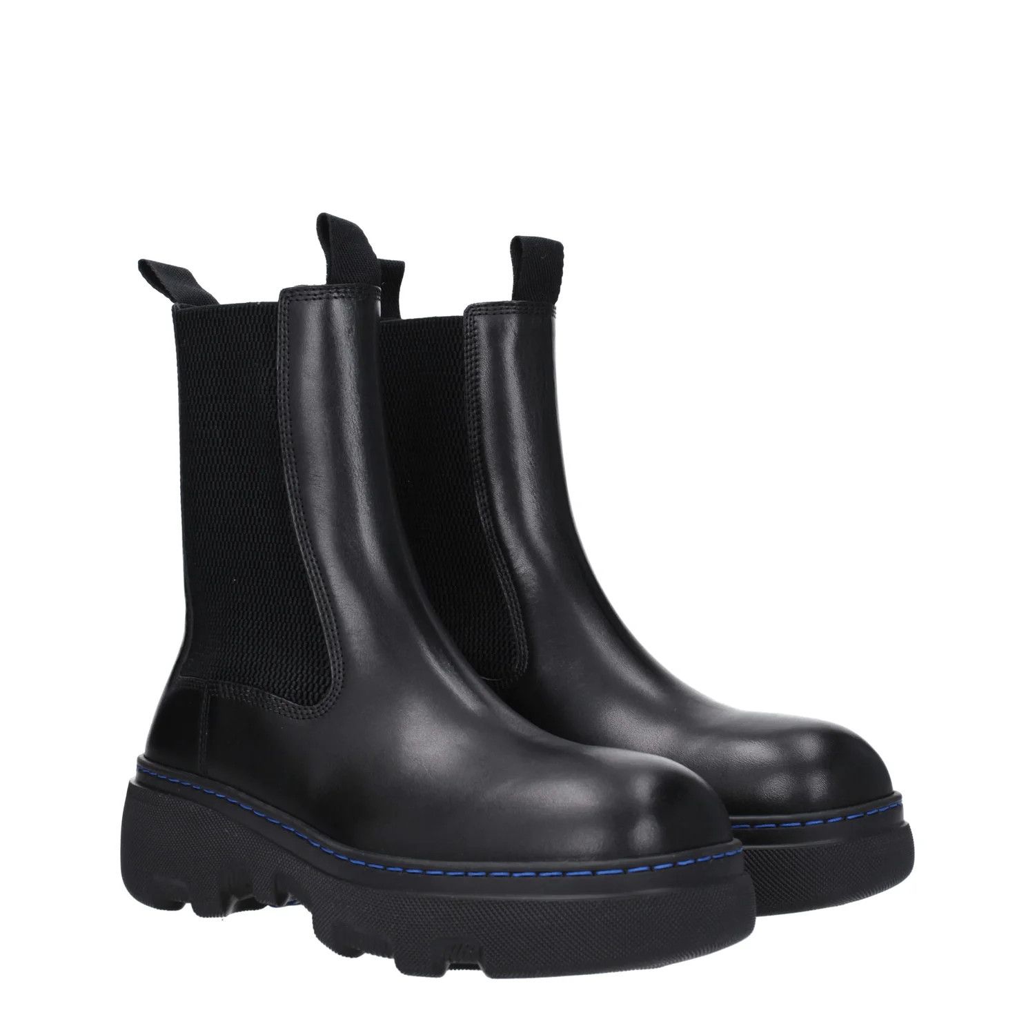 Burberry ob1o1e1024 Leather Ankle Boots in Black Size US 10.5 / IT 40.5 - 2 Thumbnail