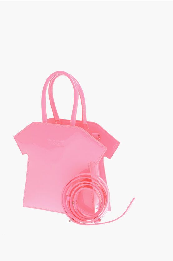 MSGM og1mm0724 Size: OS / Glossy Shoulder Strap Hand Bag in Pink Size ONE SIZE - 3 Thumbnail