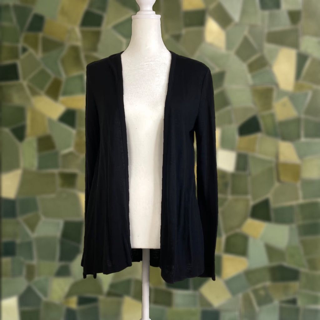Old Navy Old Navy Cardigan Womens Petite Small Black Open Front Long Sleeves Knit Cardigan Size S / US 4 / IT 40 - 1 Thumbnail
