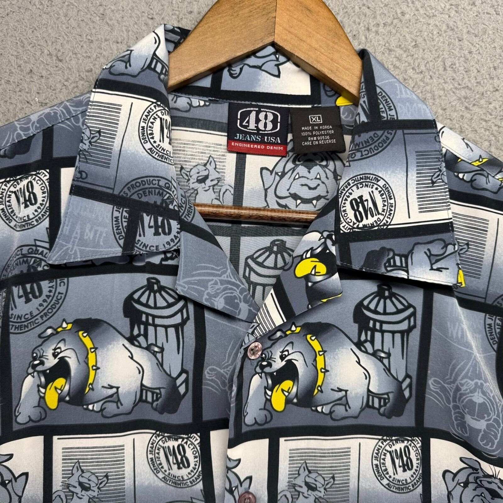 Vintage Vintage Bulldog Shirt Men's XL Hip Hop All over 48 Jeans Size US XL / EU 56 / 4 - 3 Thumbnail