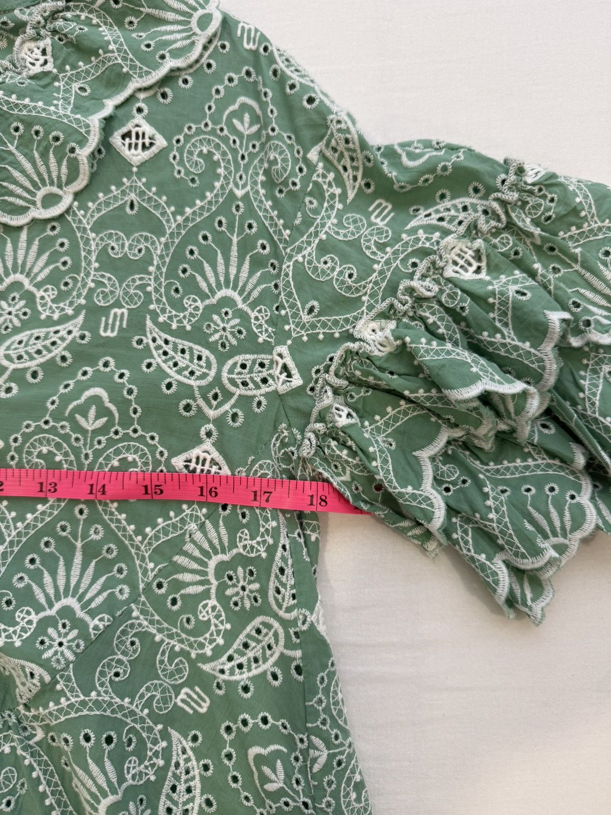 Maje Maje Embroidered Cotton Dress Green Retail $535 Size L / US 10 / IT 46 - 5 Thumbnail