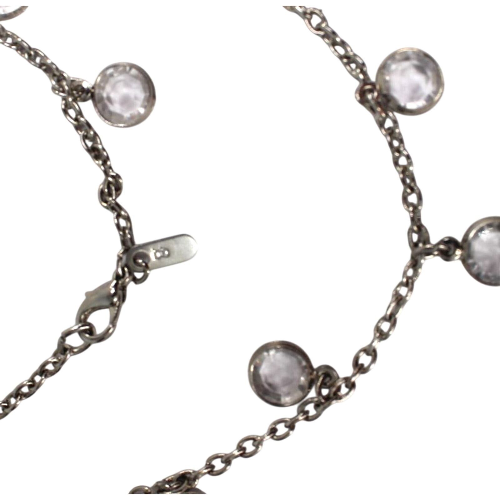 Other Vintage Crystal Drop Necklace • Multi Faceted Silvertone 15" Size ONE SIZE - 4 Thumbnail