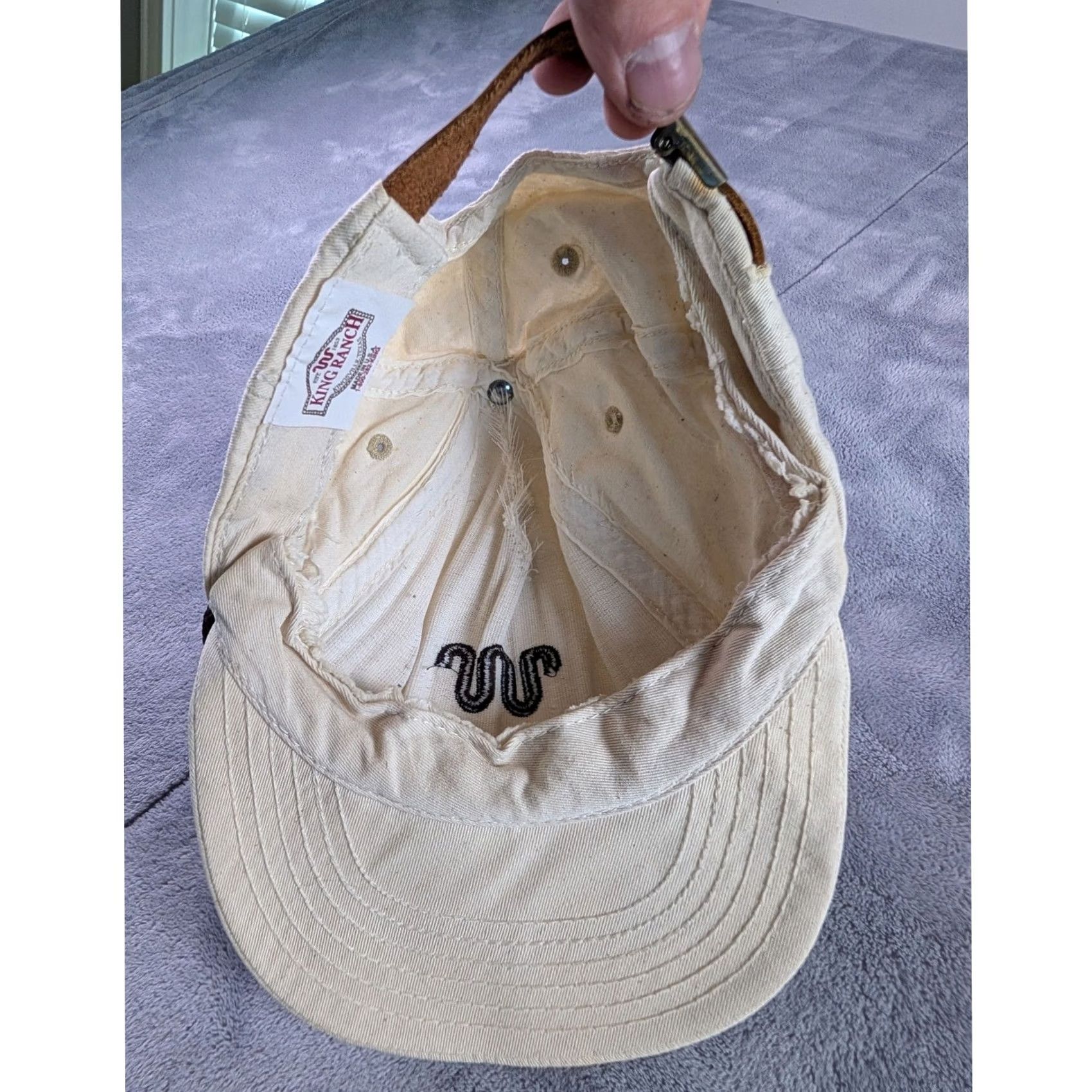 Vintage VINTAGE King Ranch Hat Cream Twill Strapback W Logo Made in USA Mens Hat Size ONE SIZE - 6 Thumbnail