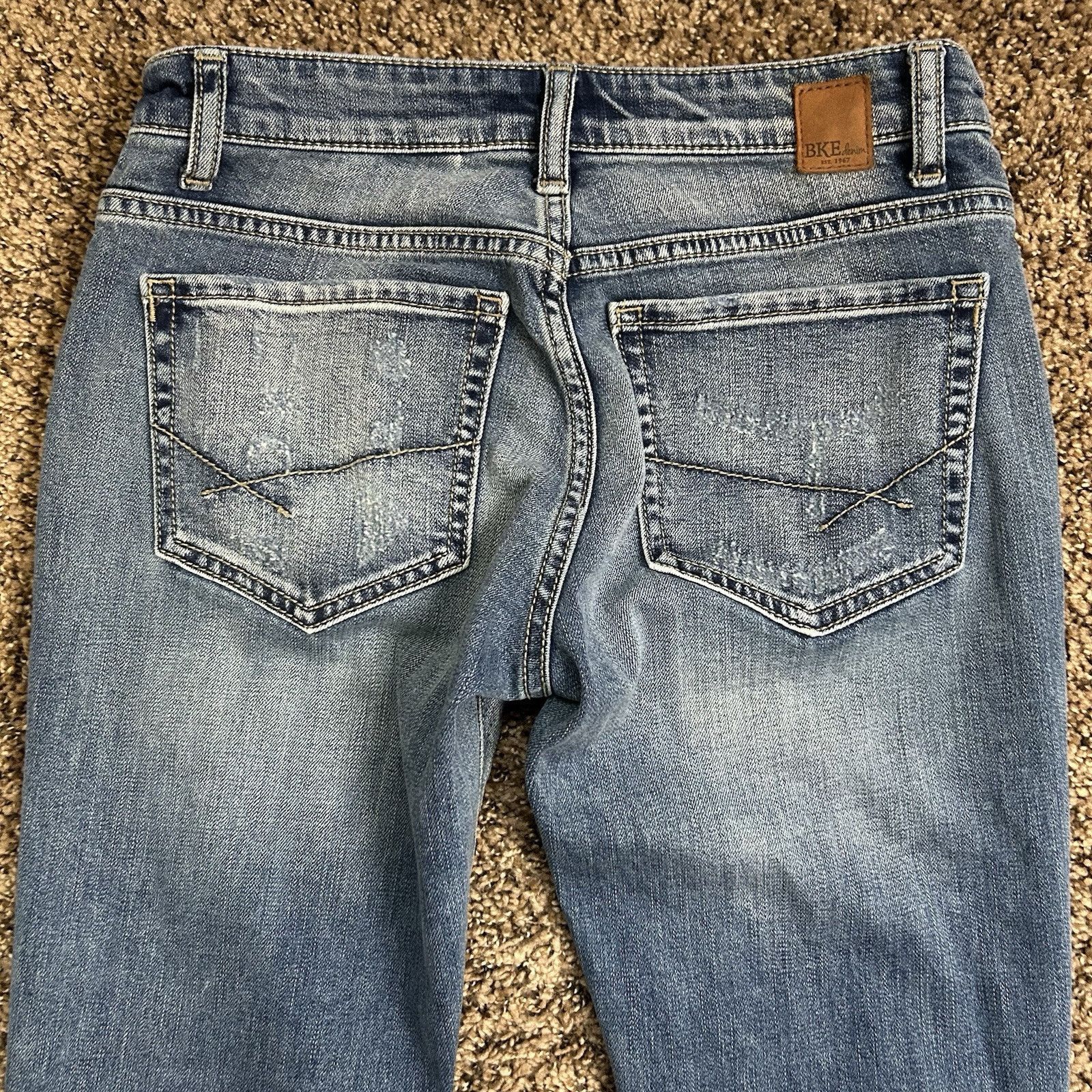 BKE BKE Stella Skinny Womens Size 25R Medium Wash Denim Low Rise Size 25" / US 0 / IT 36 - 8 Thumbnail