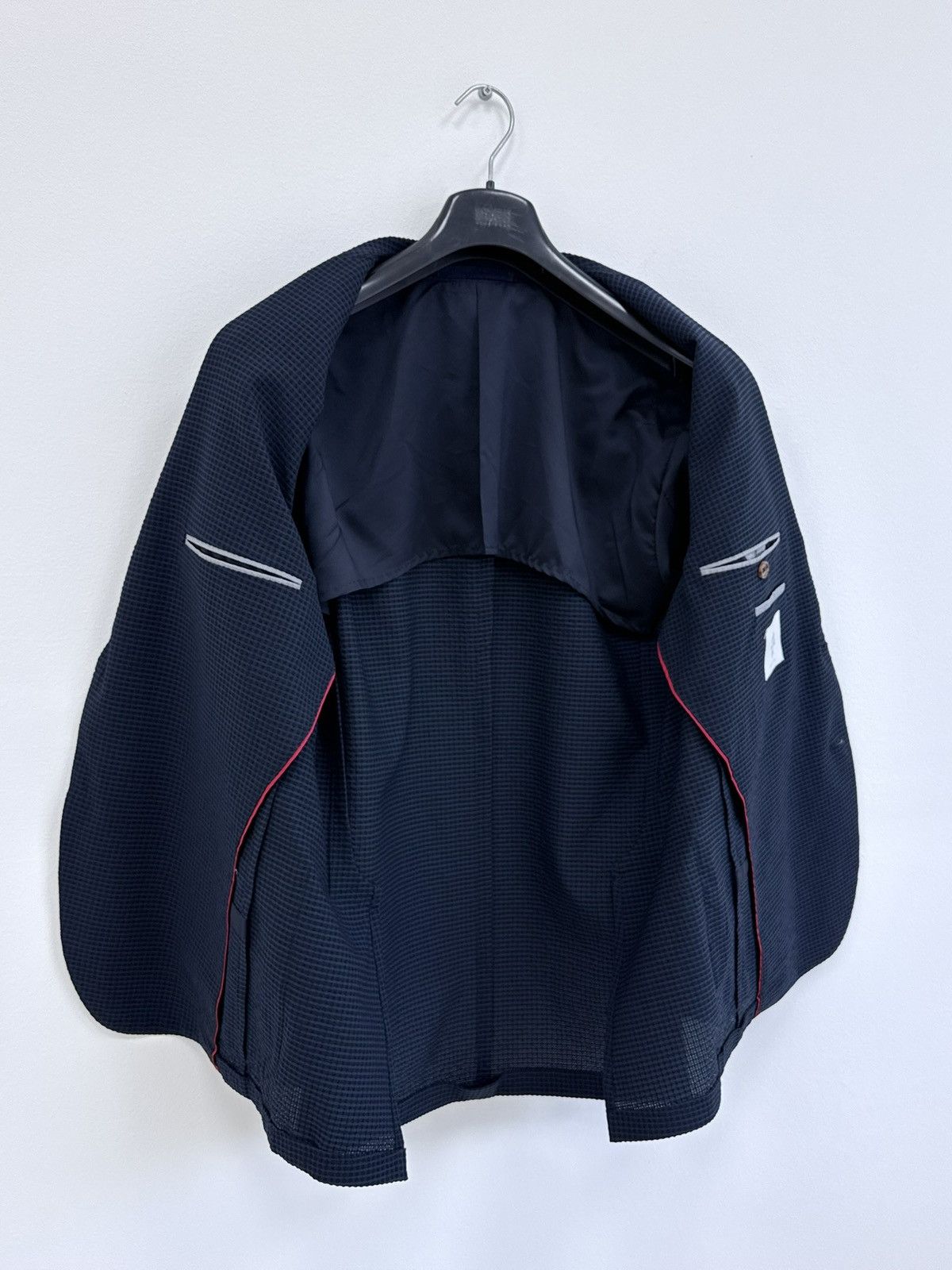 Eleventy Eleventy Navy Blue Textur Lightweight Blazer Jacket Size 44R - 6 Thumbnail