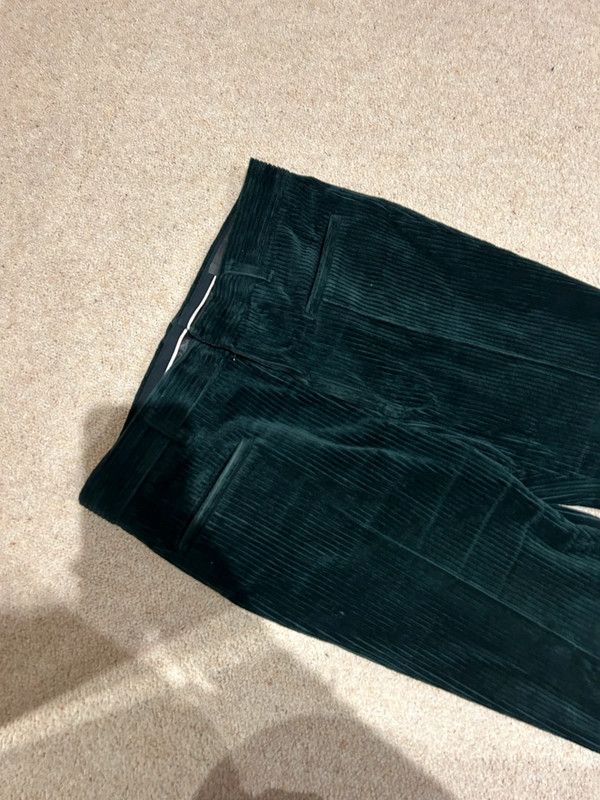 Heavy corduroy trousers with ankle zips