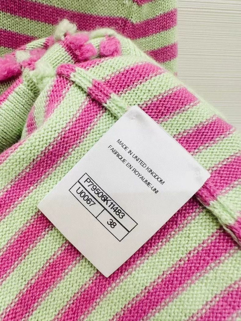 Chanel Chanel 25s new pink green striped lace knitted cardigan ja Size XS / US 0-2 / IT 36-38 - 5 Thumbnail