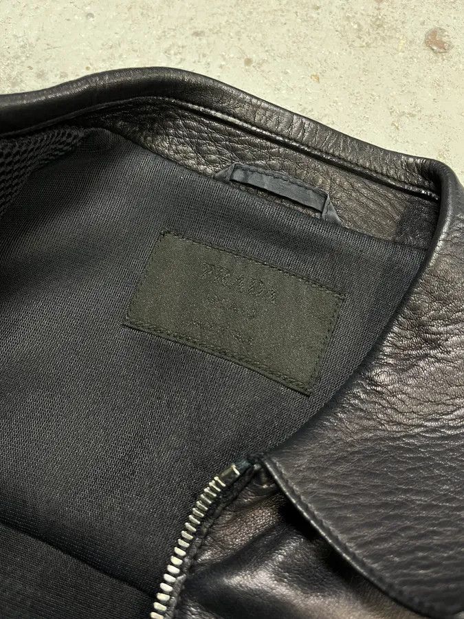 Prada SS1999 Prada Black Hybrid Mesh Leather Jacket Size US XS / EU 42 / 0 - 9 Thumbnail