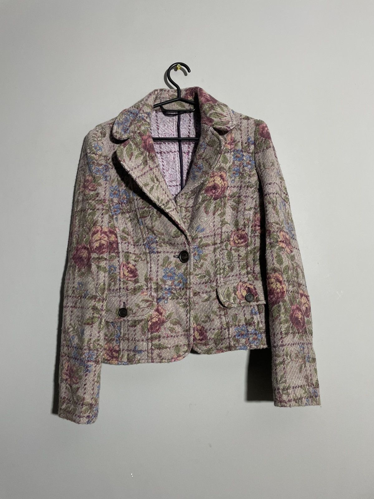Etro Milano Floral Knit wool blazer