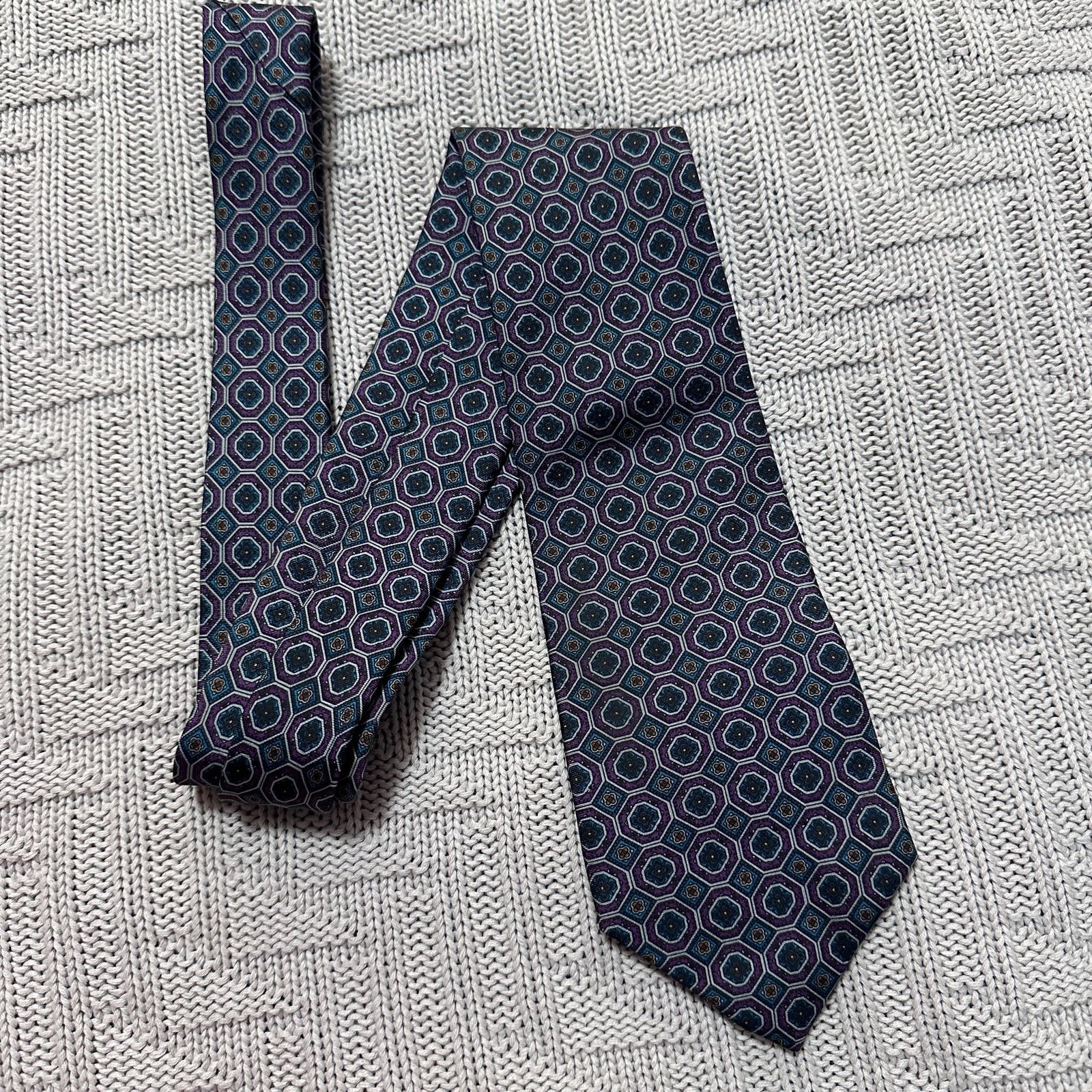 Mario Valentino Vintage Mario Valentino purple Italian silk tie Size ONE SIZE - 1 Thumbnail