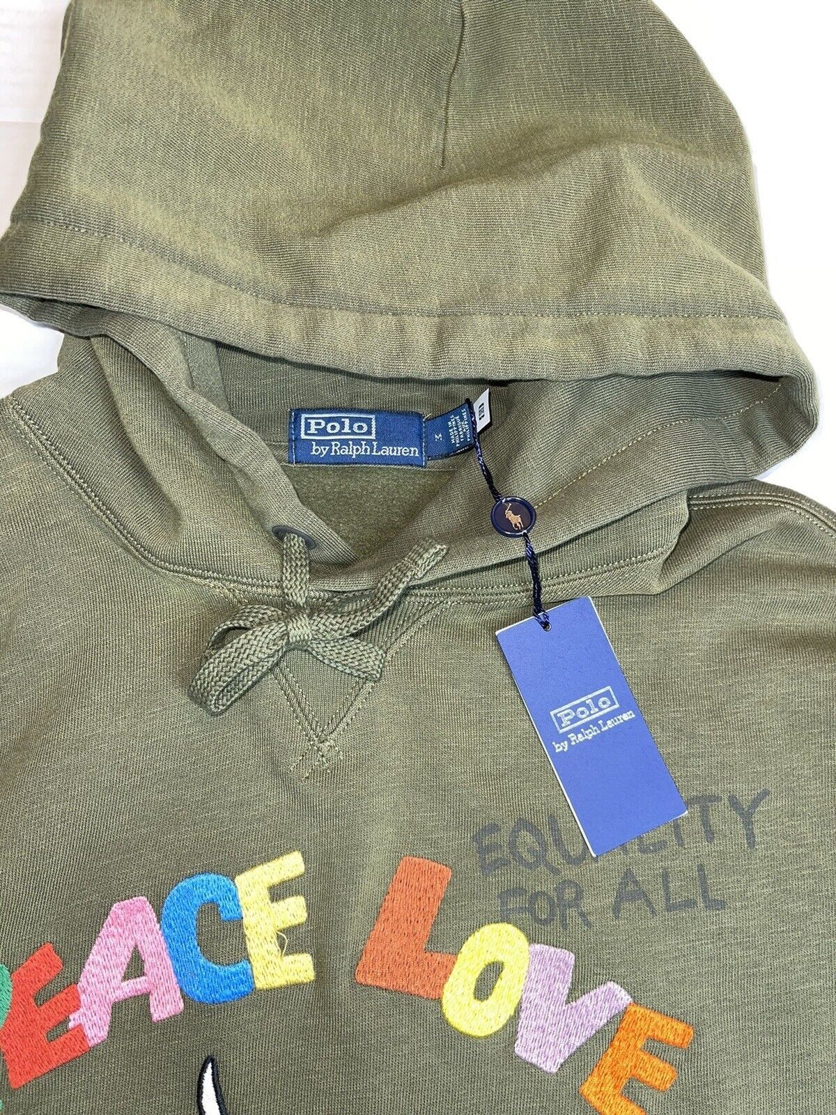 Polo Ralph Lauren POLO RALPH LAUREN EMBROIDERED PEACE LOVE HOODIE Size US XL / EU 56 / 4 - 8 Thumbnail