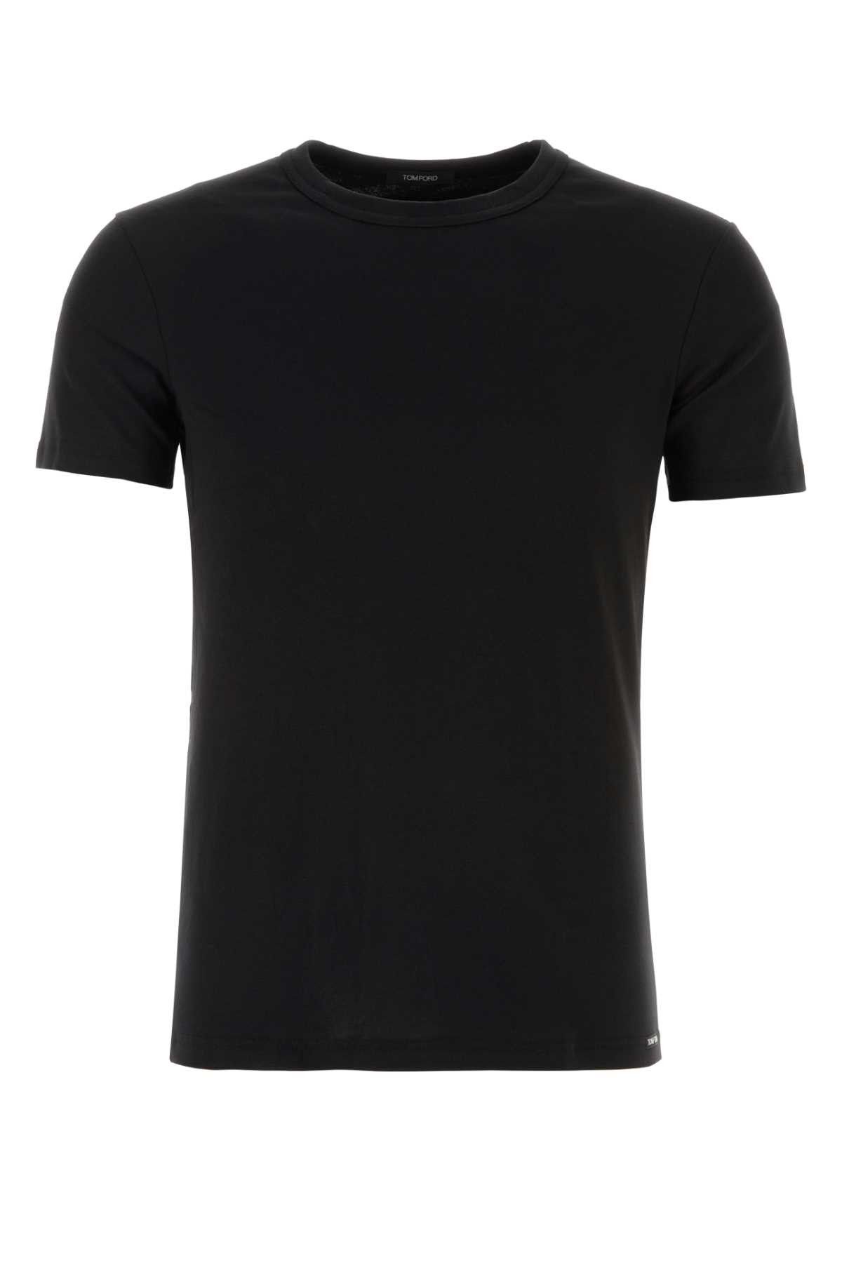 Tom Ford Black Stretch Cotton Blend T-Shirt Size US S / EU 44-46 / 1 - 1 Thumbnail