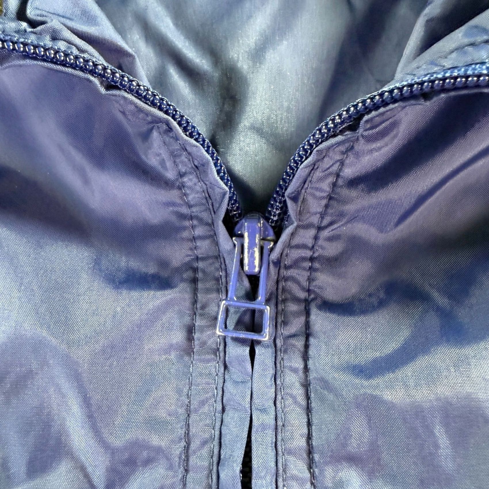 Nike VINTAGE Nike Windbreaker Mens XL Blue Stripe Full Zip Lightweight Track Jacket Size US XL / EU 56 / 4 - 5 Thumbnail