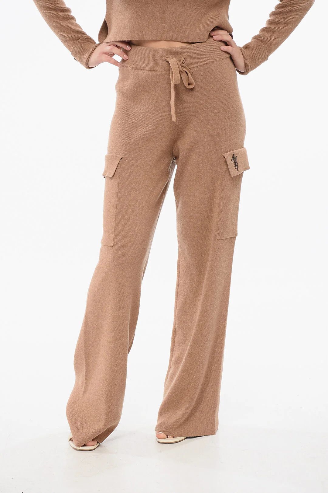 Amiri og1mm0426 Cashmere-Blend Cargo Pant in Beige Size 27" / US 4 / IT 40 - 1 Thumbnail