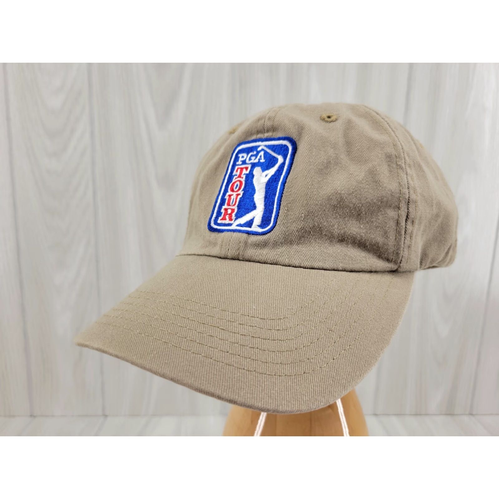 Imperial Imperial Golf Hat Strapback Tan Cotton Knit Adjustable Men Sized Cap Cap Size ONE SIZE - 2 Thumbnail