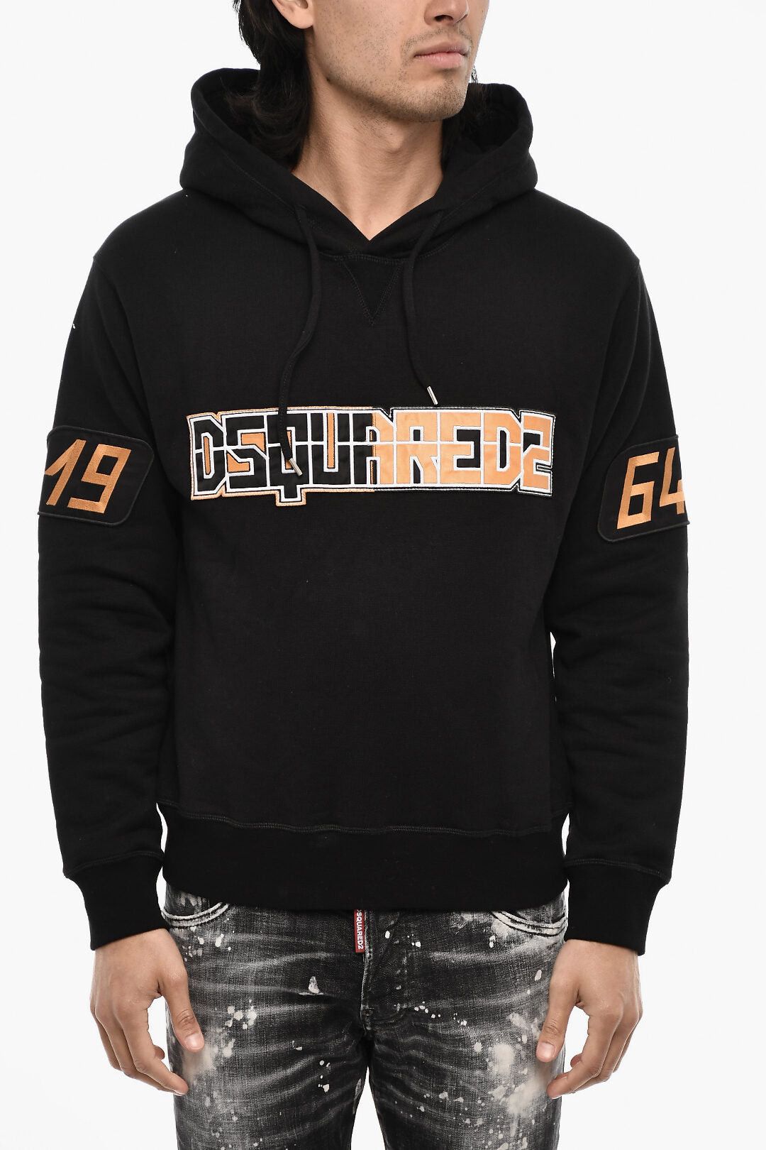Dsquared2 Cotton Hoodie with Embossed Logo Size US S / EU 44-46 / 1 - 1 Thumbnail