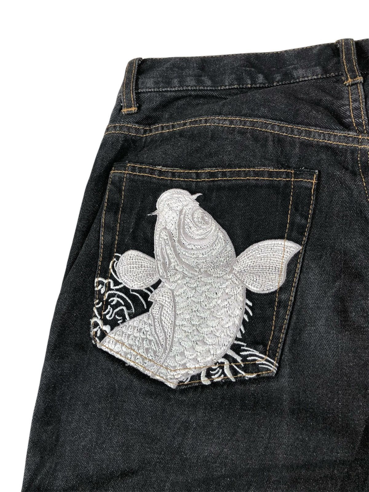 Karakuri Tamashii Karakuri Tamashii Embroidered Jeans Distressed Jeans Size US 33 - 16 Thumbnail