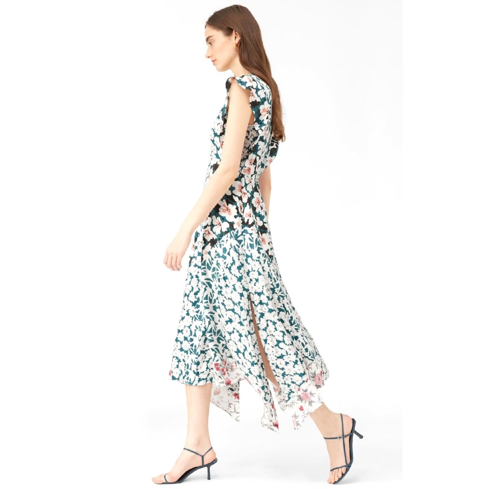 Rebecca Taylor Rebecca Taylor Midi Dress V-Neck Sleeveless Palm Print Fleur Multicolor Women's 8 Maxi? Size M / US 6-8 / IT 42-44 - 3 Thumbnail