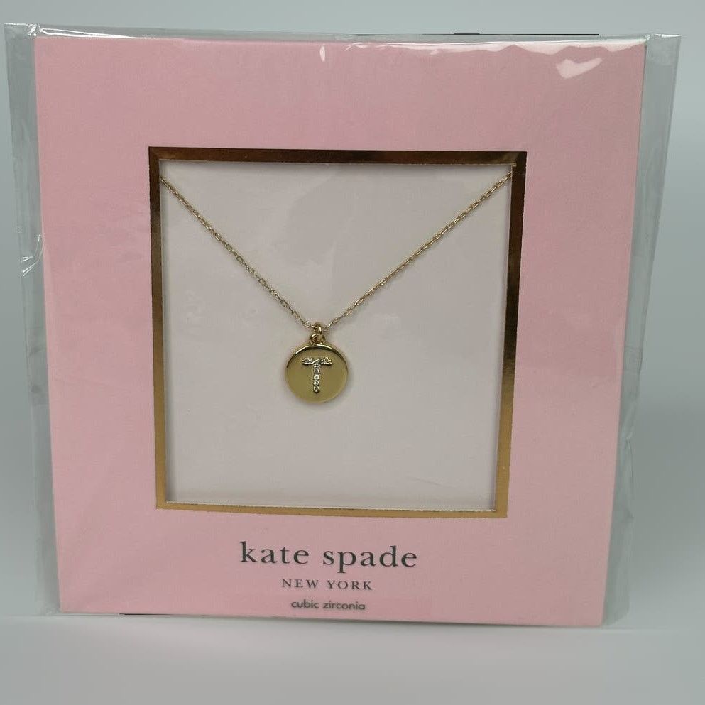 Kate Spade Kate Spade T Initial Pave Initial Mini Pendant Necklace Size ONE SIZE - 1 Thumbnail