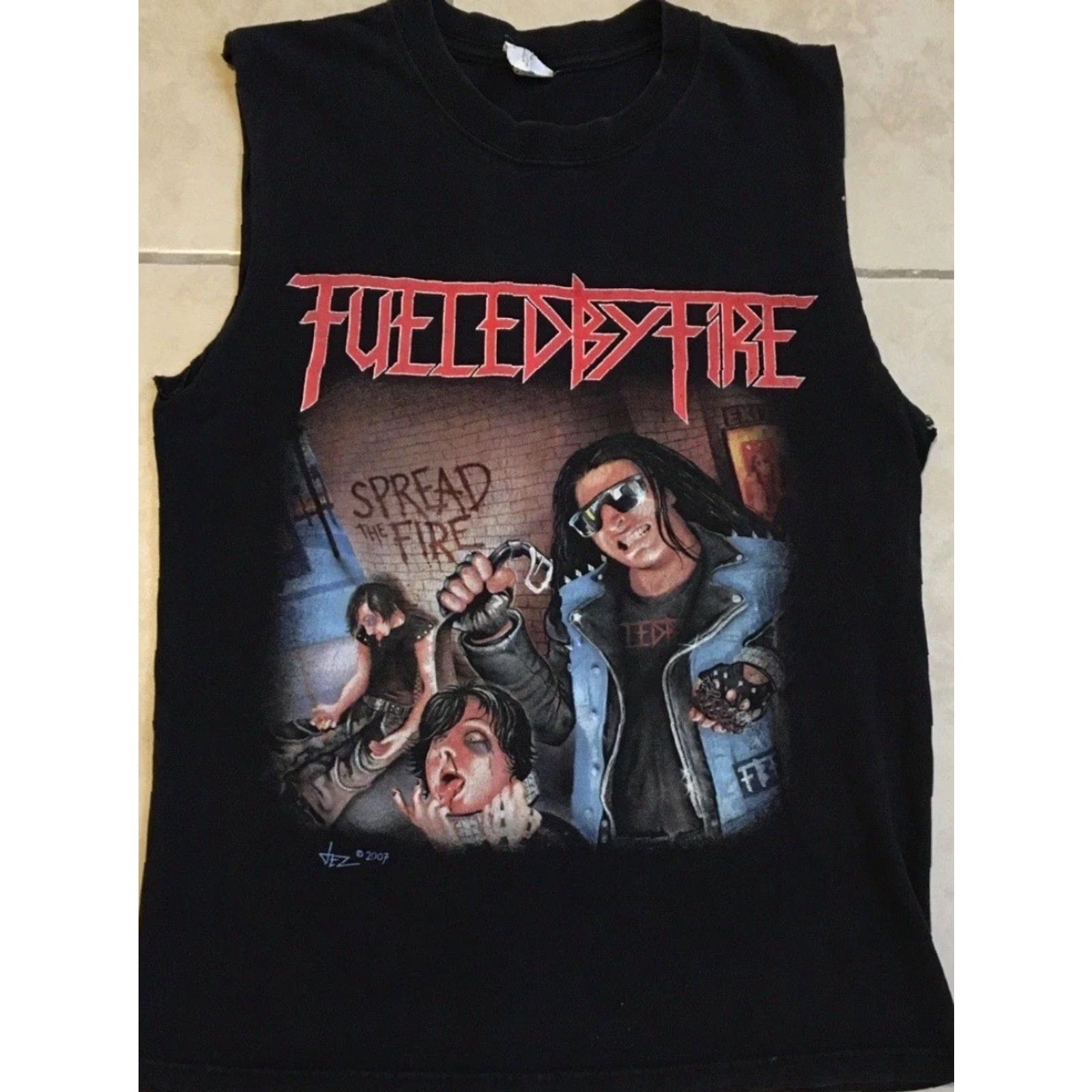 Vintage Vtg Fueled By Fire Faded Cut Off Shirt S Metal Band Slayer Concert Rock Grunge T-Shirt Men Black Size S Size US S / EU 44-46 / 1 - 2 Thumbnail