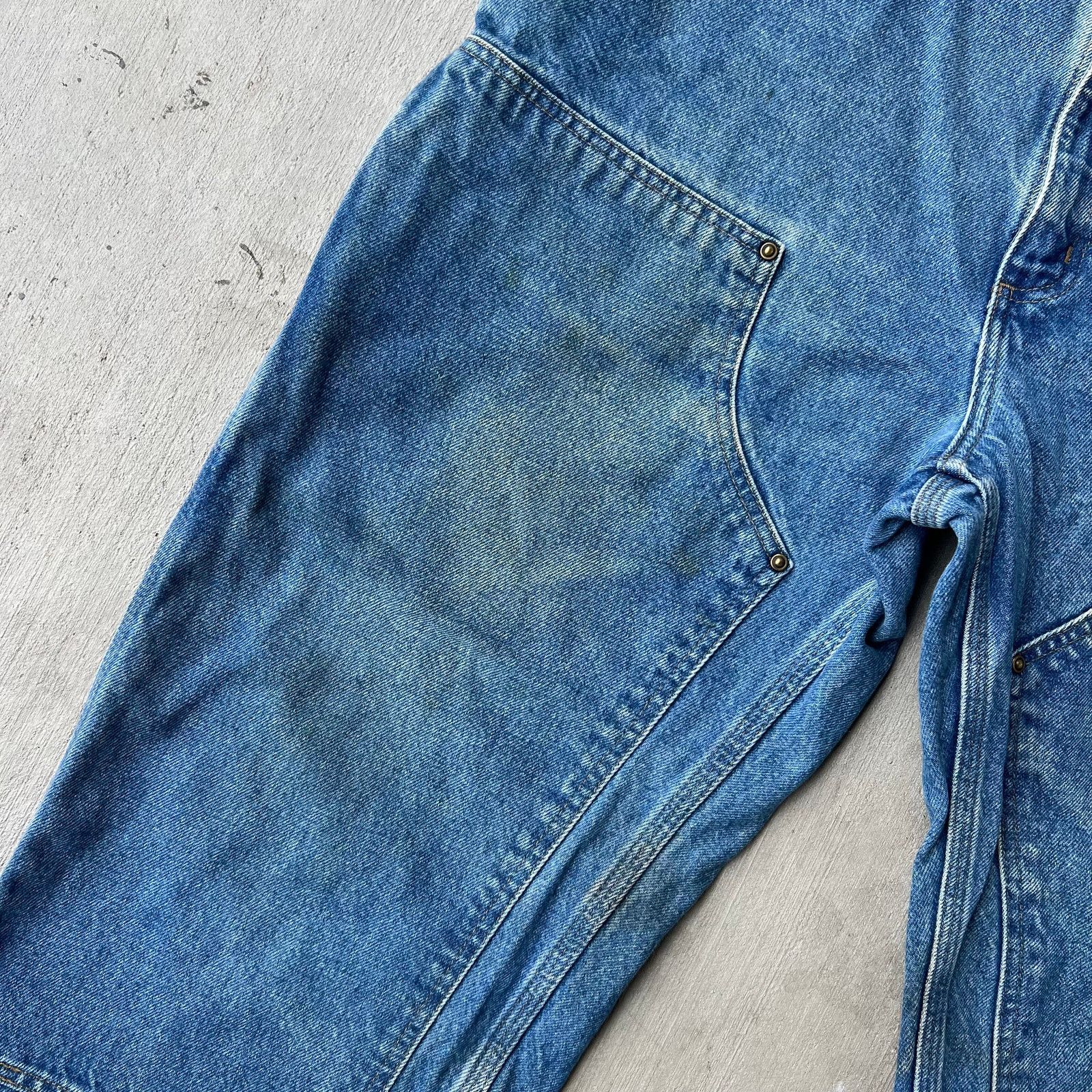 Carhartt × Vintage Carhartt blue denim jeans double knee work carpenter pants Size US 36 / EU 52 - 3 Thumbnail