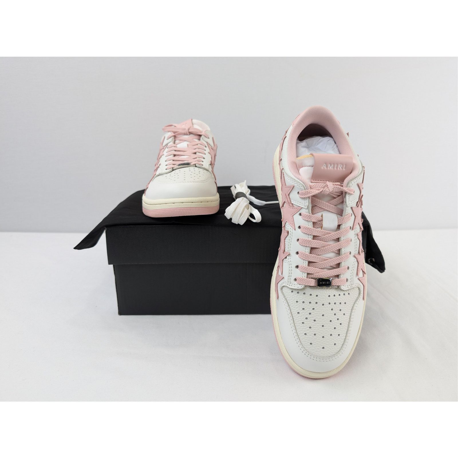 Amiri o1rshd1 Q:2 / Stars Low Top Sneakers in White/Pink Size US 8 / IT 38 - 15 Thumbnail
