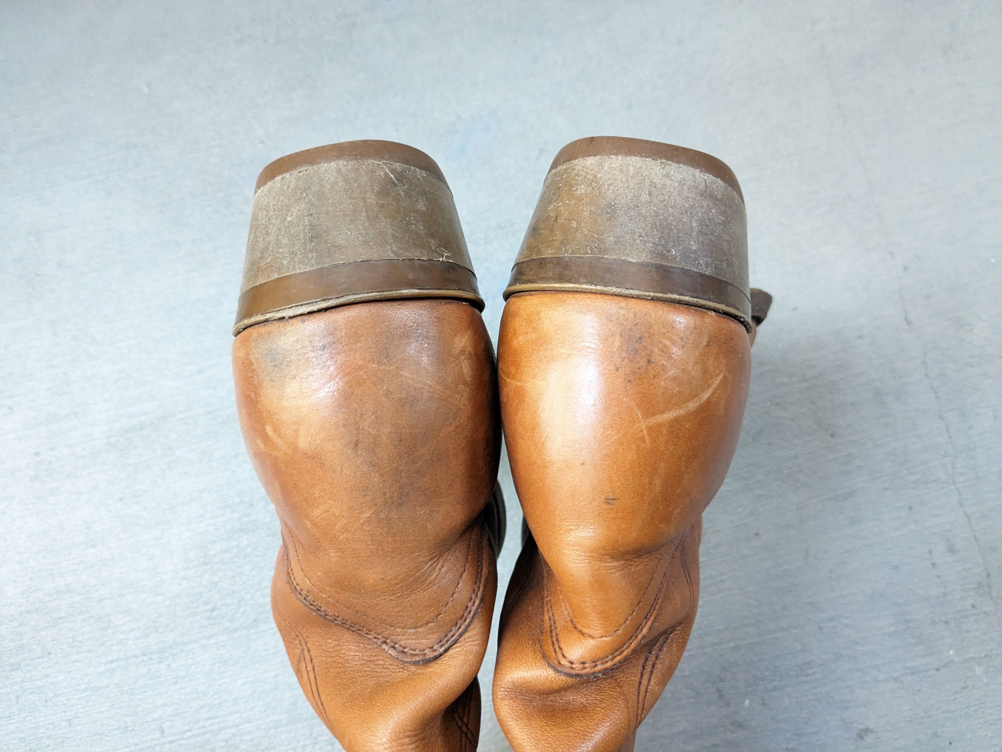 Genuine Leather Vintage Cowboy Boots Size 9.5 Brown Leather Western USA Size US 9.5 / EU 42-43 - 13 Thumbnail