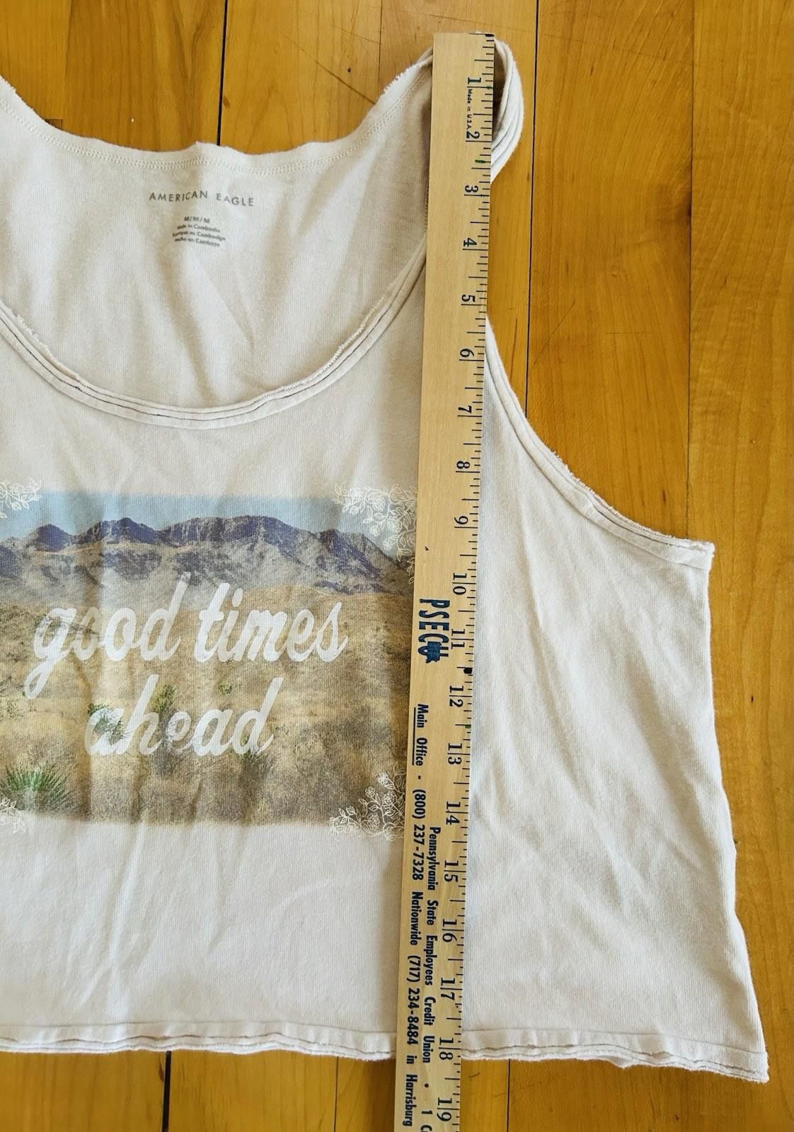 American Eagle Outfitters American Eagle Throwback M Crop Tank Good Times Ahead Boho Size M / US 6-8 / IT 42-44 - 5 Thumbnail