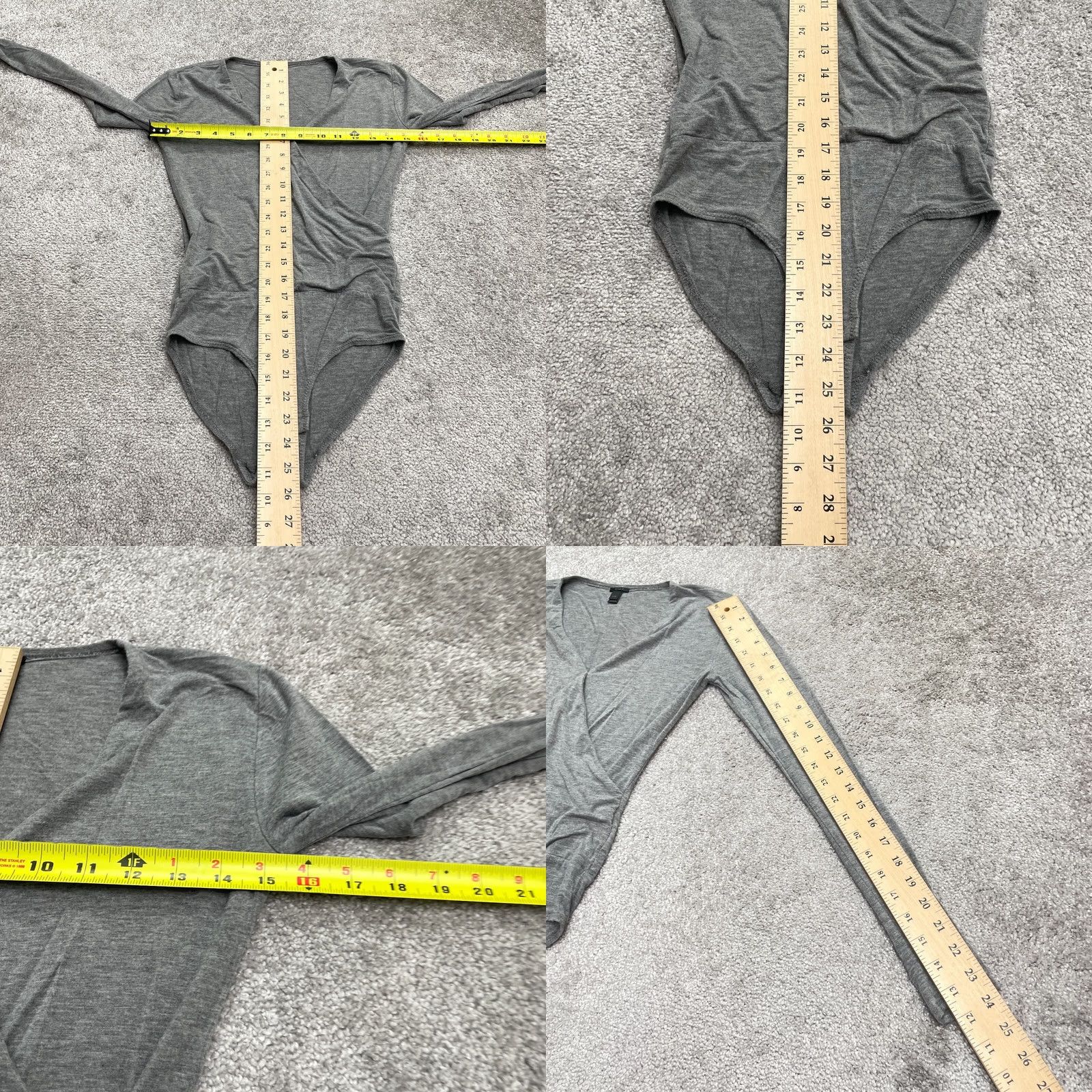 J.Crew J. Crew Wrap Bodysuit Womens XXS Gray One Piece Long Sleeve Stretch Casual Size XXS / US 00 / IT 34 - 8 Thumbnail