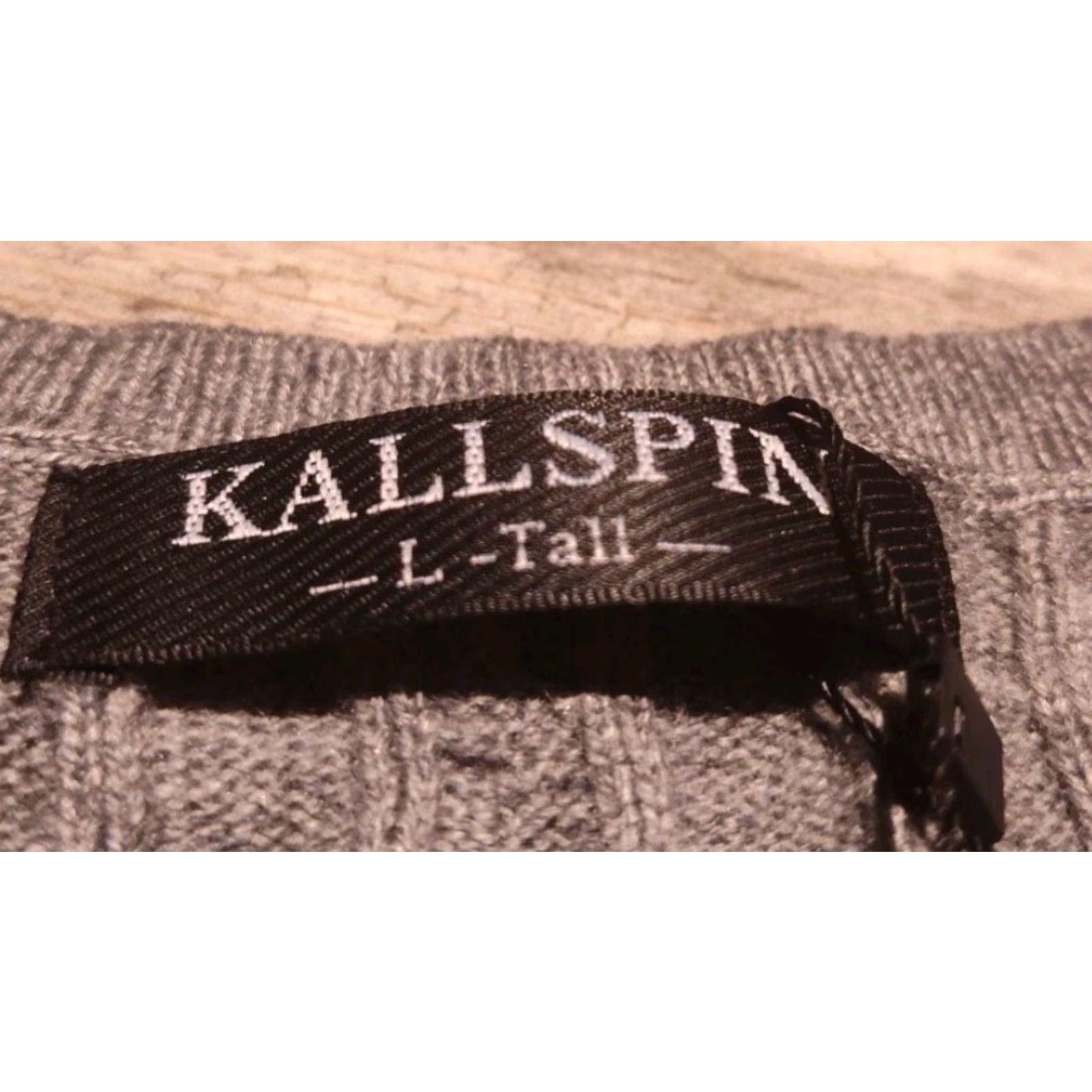 Vintage Kallspin NWT Sweater Vest Cashmere Wool Blend V Neck L Tall Cable knit Gray Mens Size US XXL / EU 58 / 5 - 6 Thumbnail