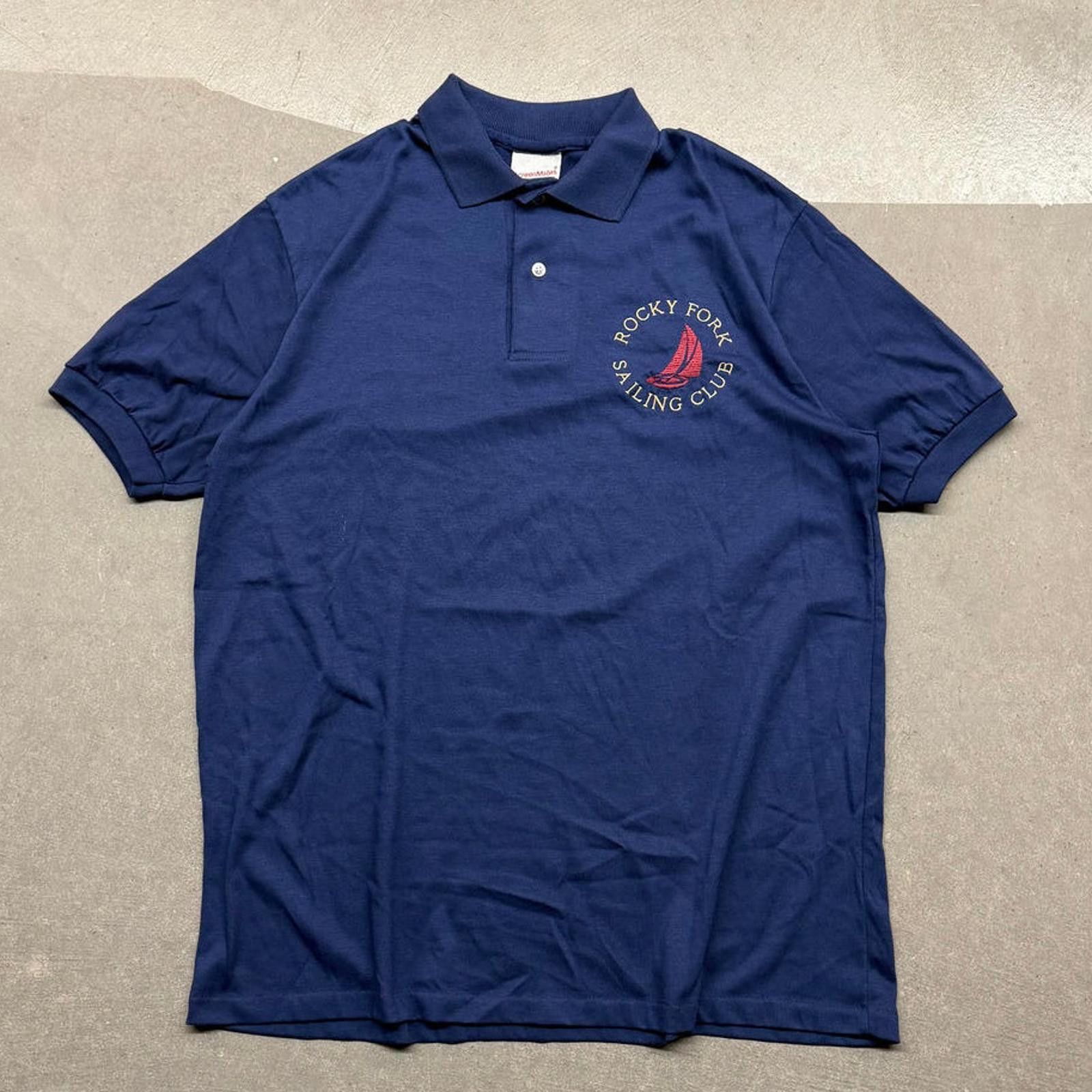 Designer Vintage Made in USA Screenmates Rocky Fork Sailing Club Polo Size US L / EU 52-54 / 3 - 2 Thumbnail
